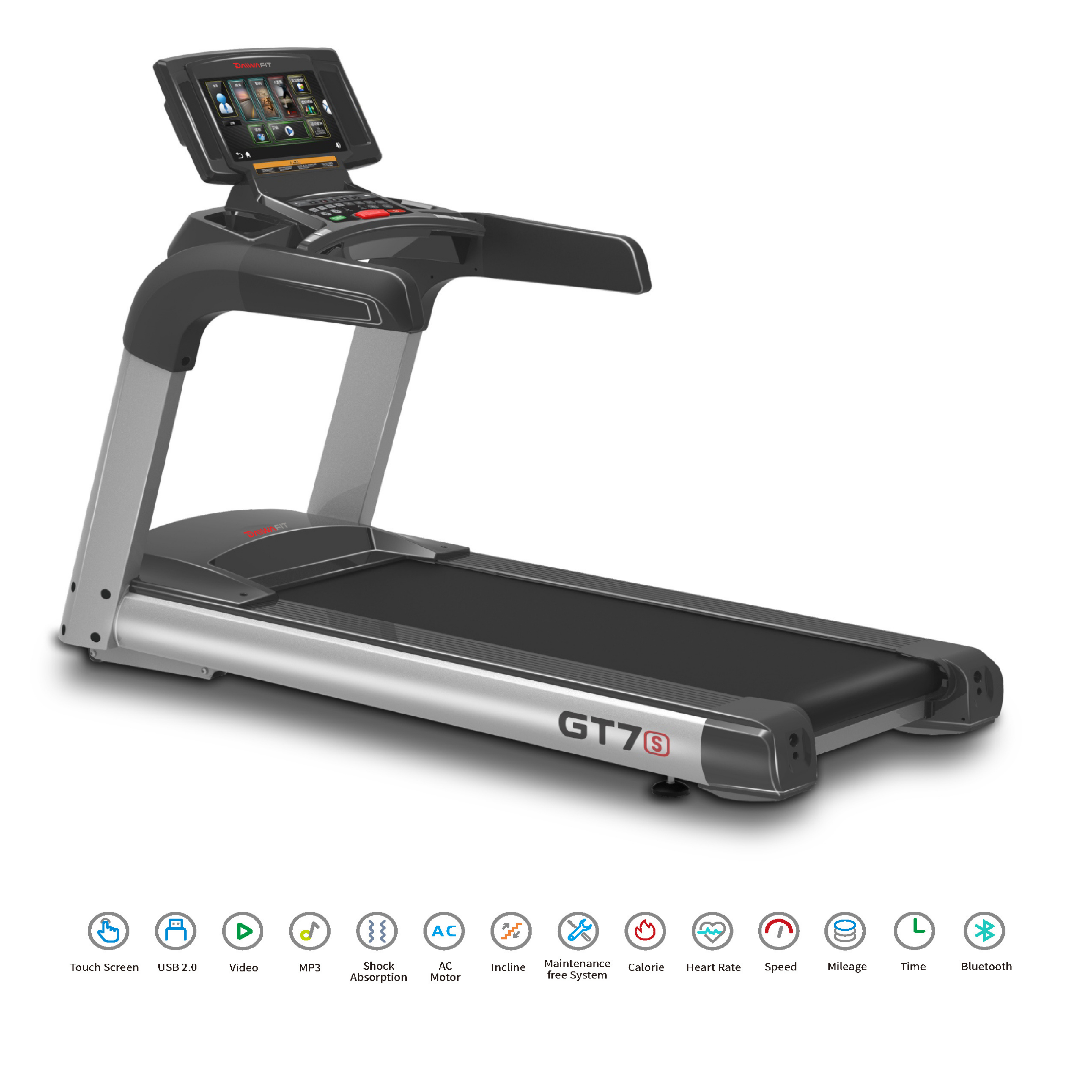 GT7As Android Commercial Motorized Treadmill