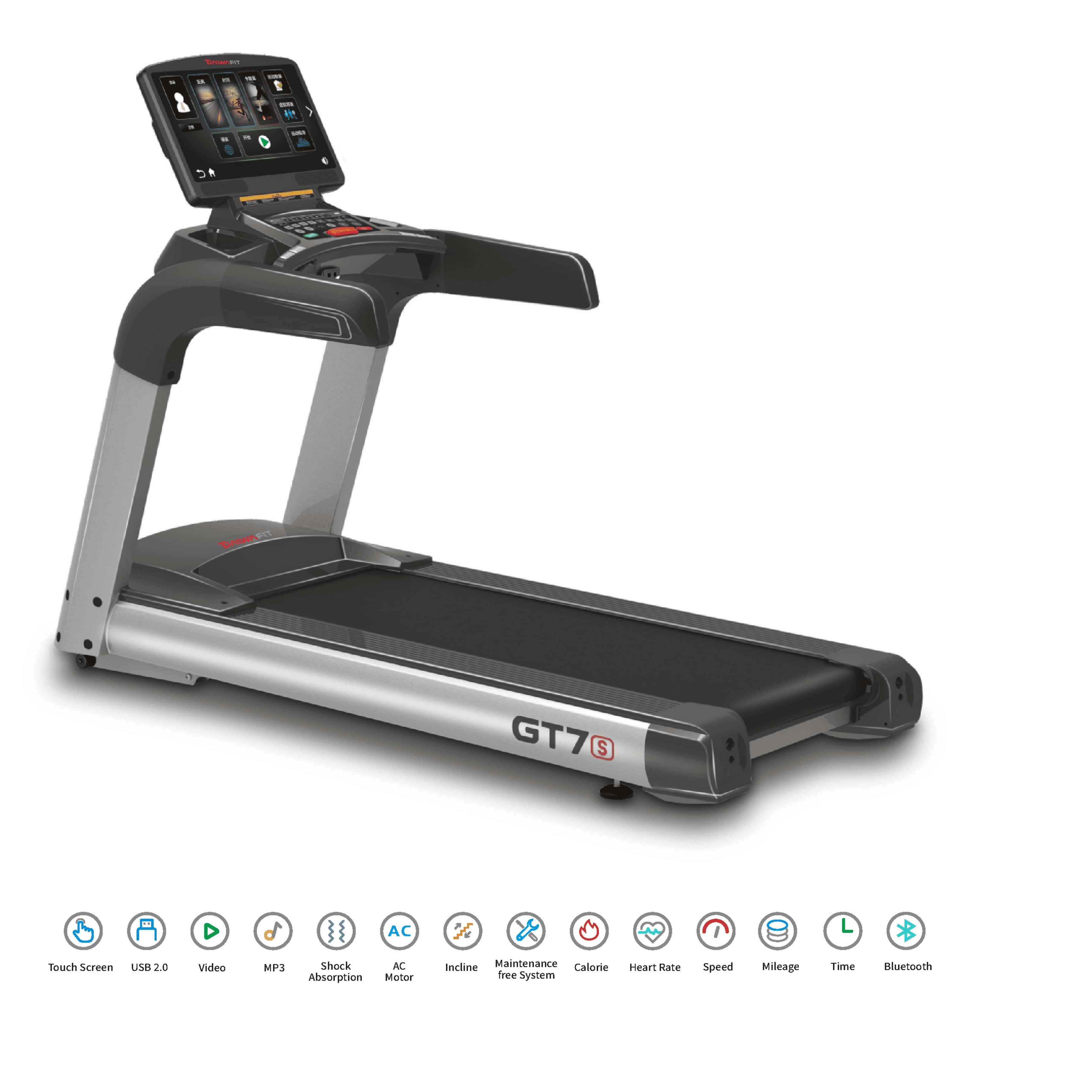 GT7As Plus Smart Android Commercial Motorized Treadmill