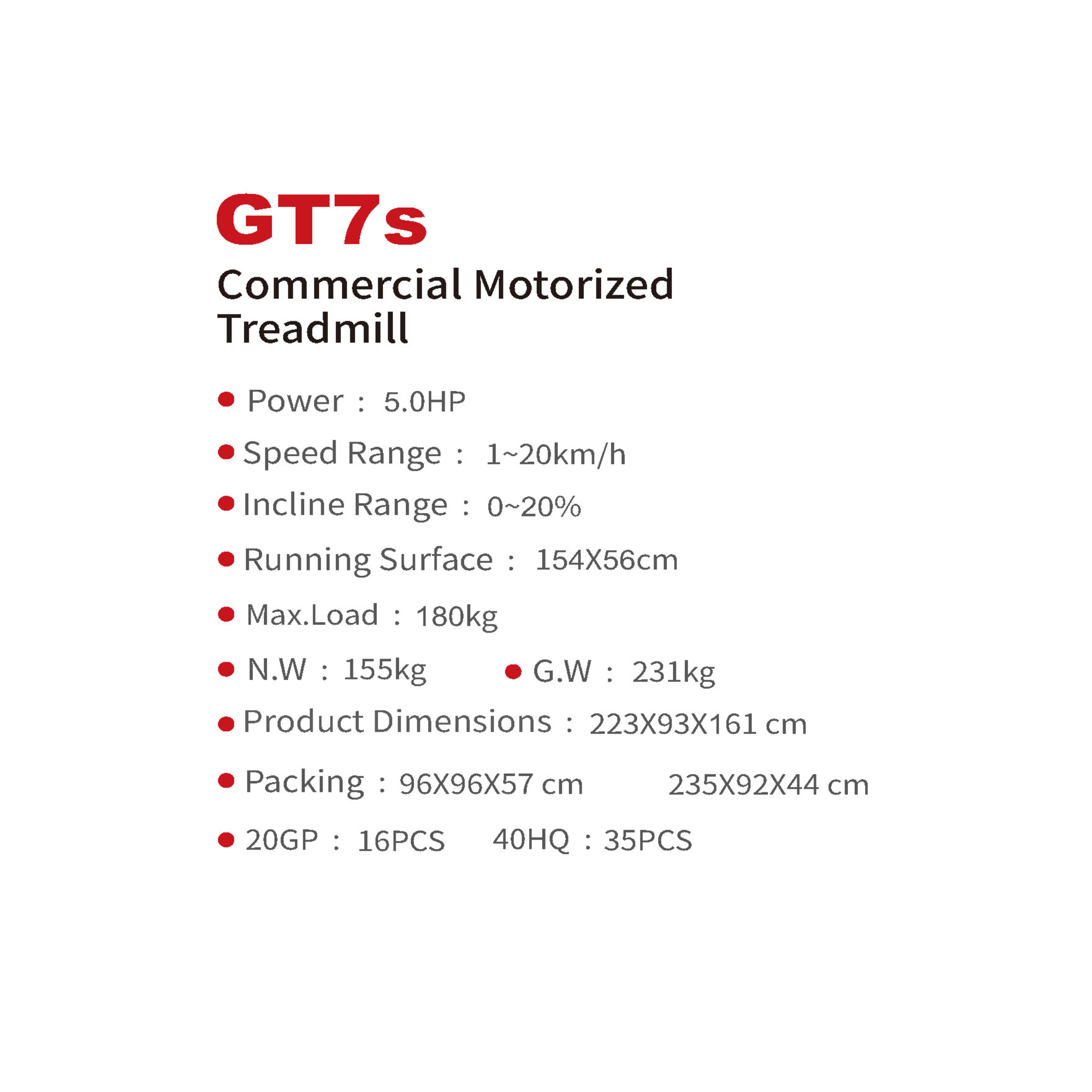 GT7s Commercial Motorized Treadmill