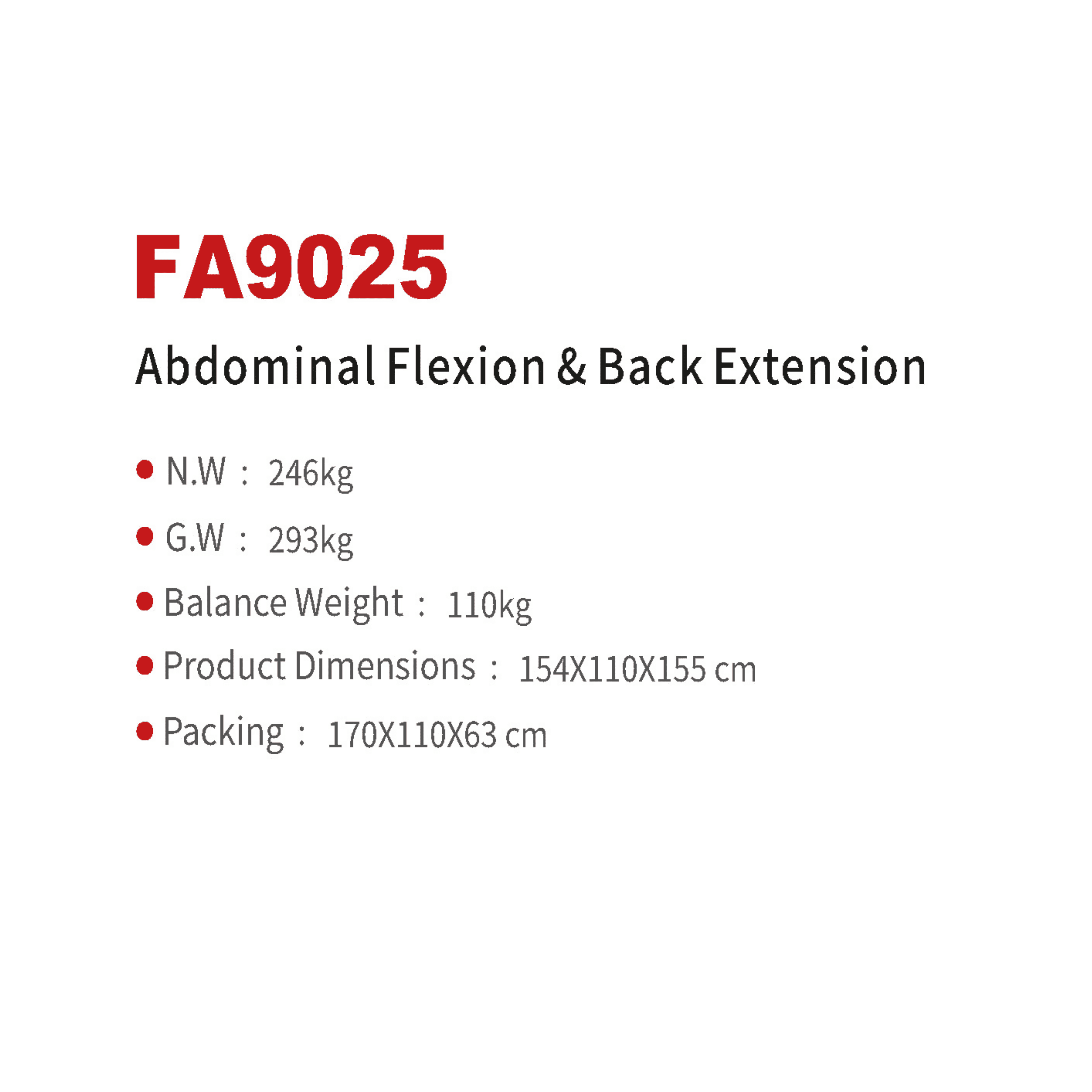 FA9025 Abdominal Flexion & Back Extension