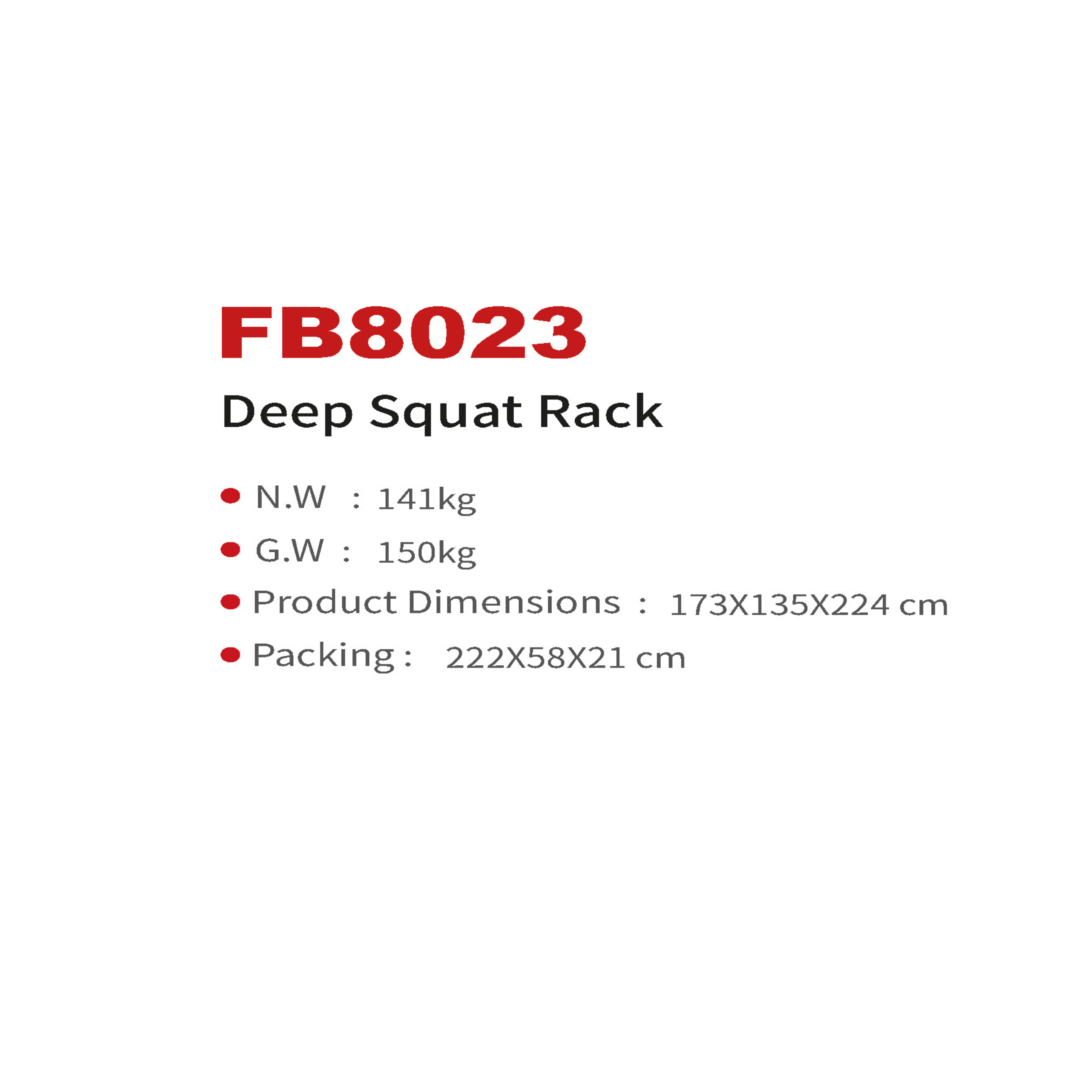 FB8023 Deep Squat Rack
